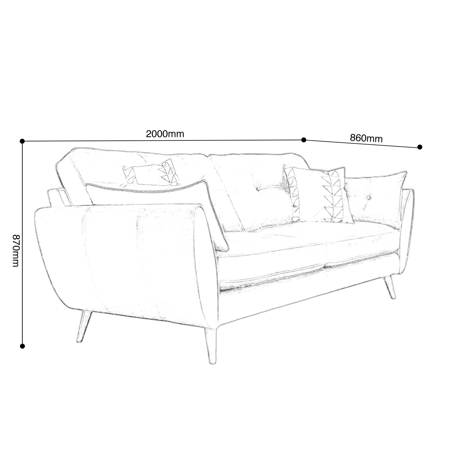 Starega 3 seaters Sofa 2m