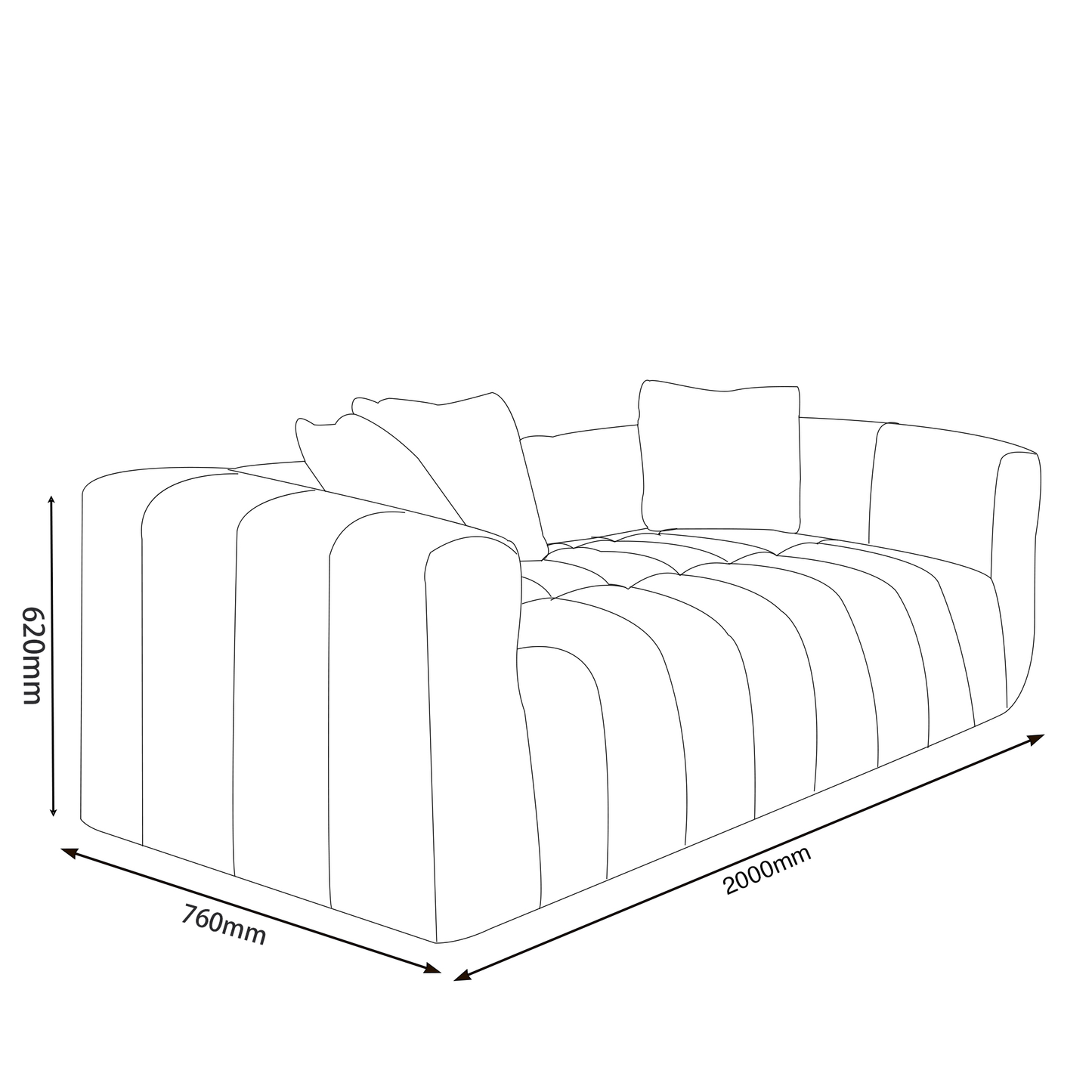 Velora Plush Sofa 2m