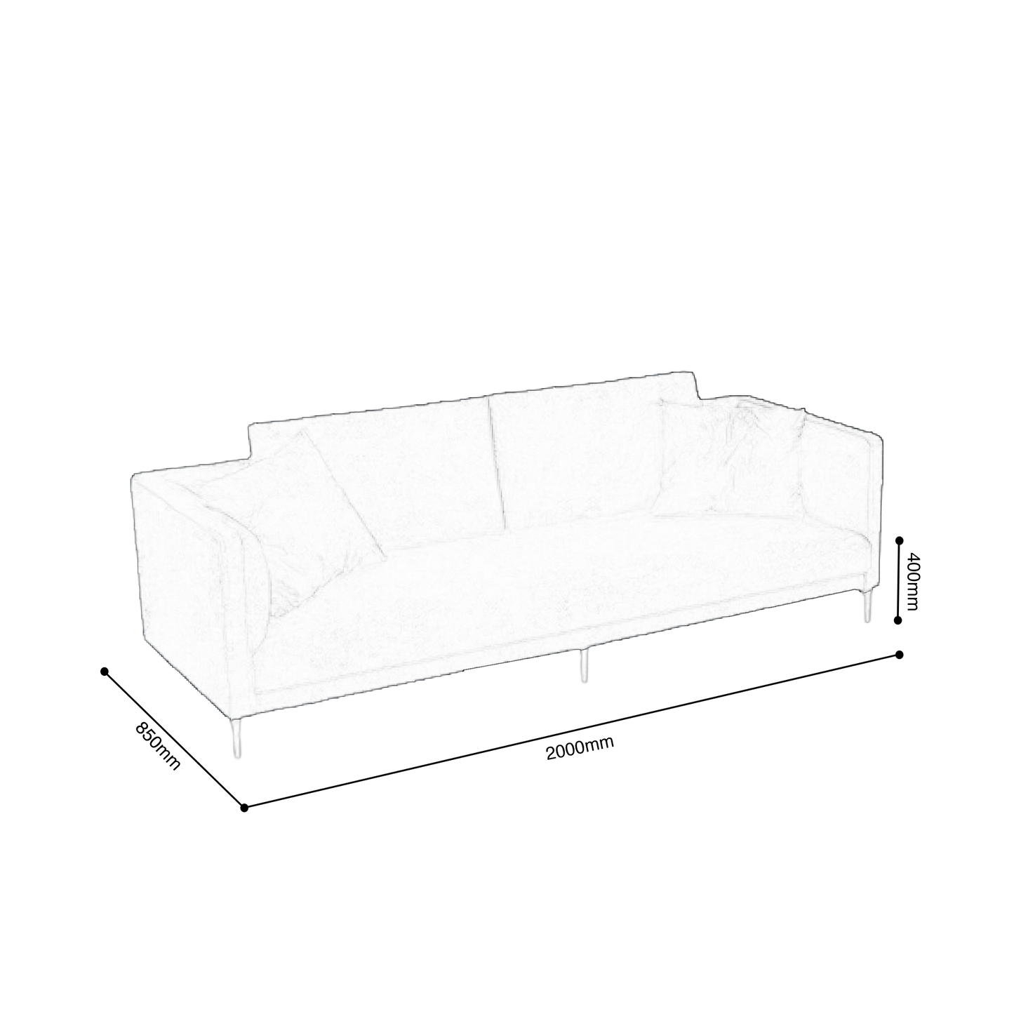 Eskina Fabric Sofa 2m