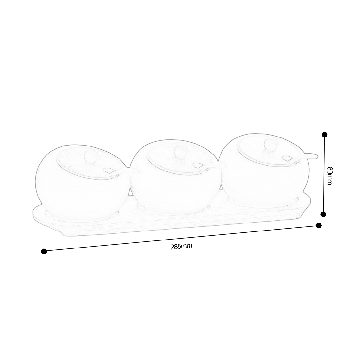 Cara Ceramic Seasoning Jar Set 3pcs