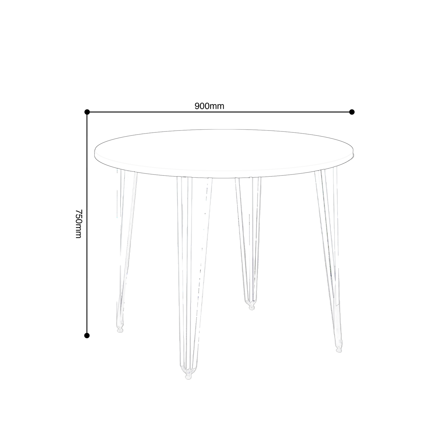 Derzi 90cm Round Dining Table