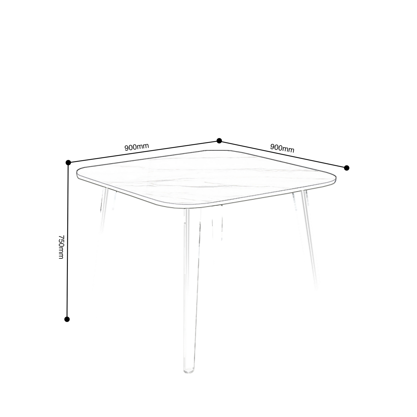 Deste 90cm Square Dining Table