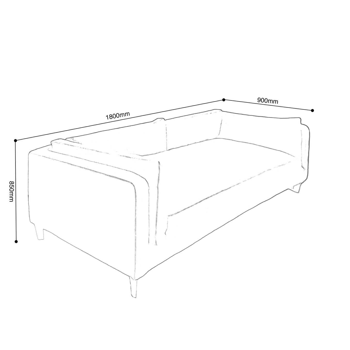 Mubo 2 Seaters Fabric Sofa 1.8m