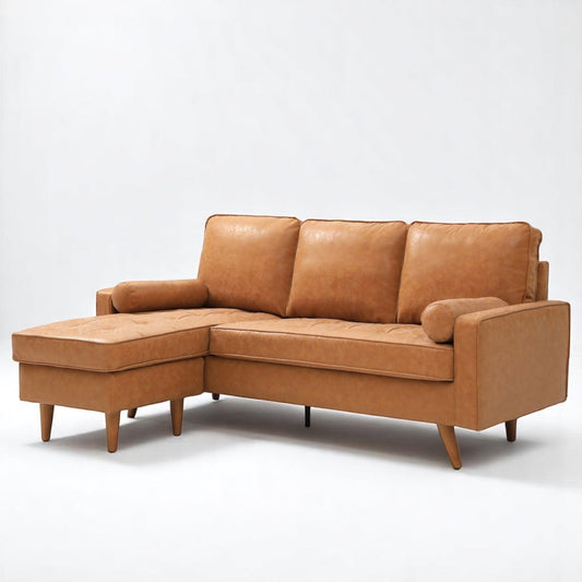 Sierra Faux Leather Chaise Sofa