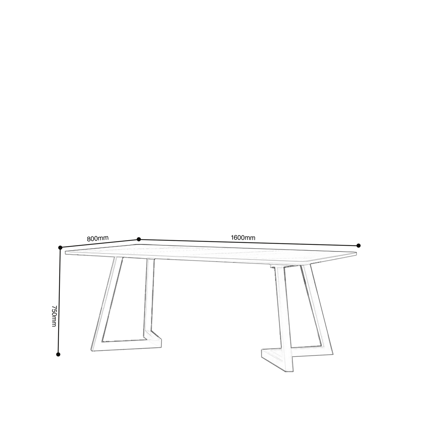 Malu 1.6m Dining Table