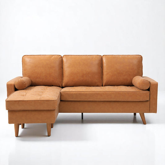 Sierra Faux Leather Chaise Sofa